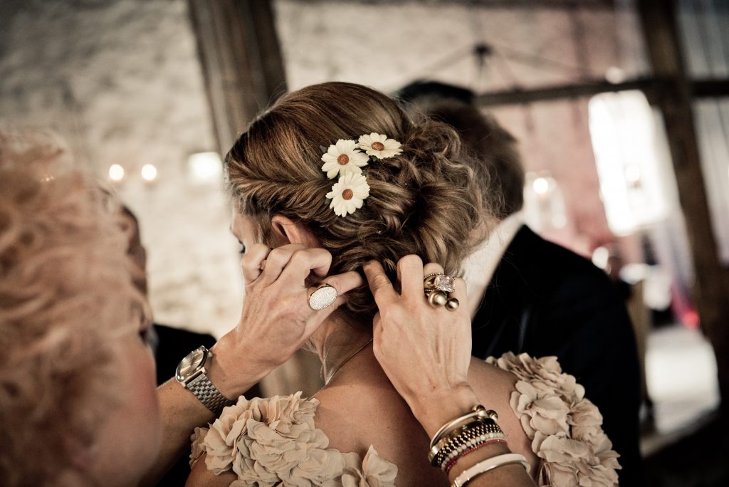 French Braid Bun Waterfall